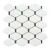 Altair MYGM02-WB Badajoz 11 1/2 Inch x 10 7/8 Inch Honeycomb Glass Mosaic Wall Tile, White and Black