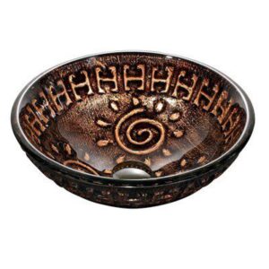 VIGO Vessel Sink Aztec Glass