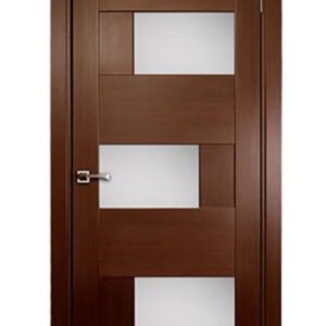 DOMINIKA Interior Door Wenge Veneer Contemporary Design with Glass