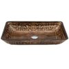 VIGO Vessel Sink VG07045 Rectangular Golden Greek Glass