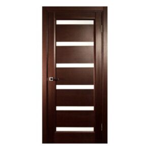 Interior Single Door Wenge Veneer Contemporary Design with Glass Panes