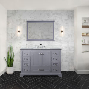 Dukes 48 in. W x 22 in. D Dark Grey Single Bath Vanity and 46 in. Mirror