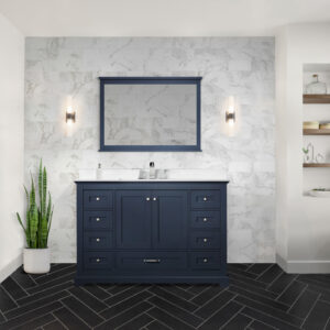 Dukes 48 in. W x 22 in. D Navy Blue Single Bath Vanity and Cultured Marble Top