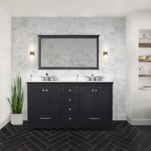 Dukes 60 in. W x 22 in. D Espresso Double Bath Vanity and Cultured Marble Top