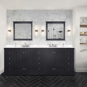 Dukes 84 in. W x 22 in. D Espresso Double Bath Vanity and Cultured Marble Top