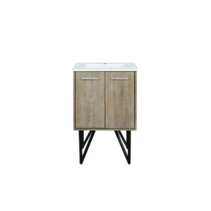 Lancy 24W x 20D Rustic Acacia Bath Vanity and Cultured Marble Top