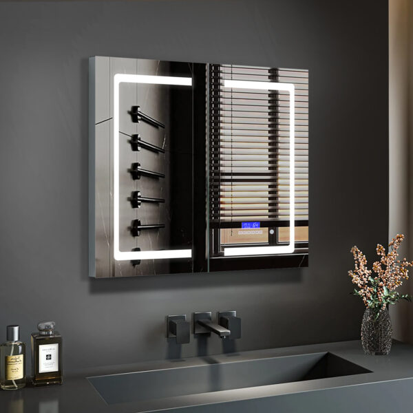 Bracciano 36 W x 36 H Surface-Mount LED Mirror Medicine Cabinet with Defogger