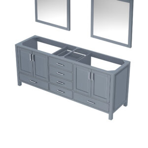 Jacques 80 in. W x 22 in. D Dark Grey Double Bath Vanity and 30 in. Mirrors