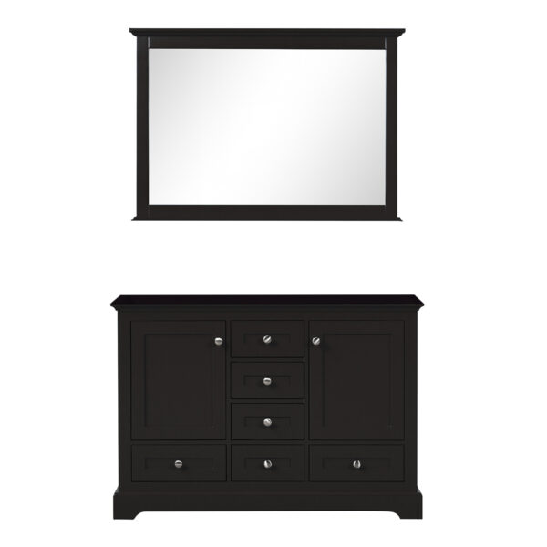 Dukes 48 in. W x 22 in. D Espresso Double Bath Vanity and 46 in. Mirror