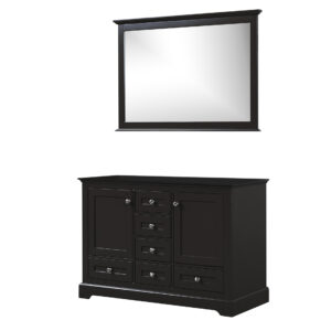 Dukes 48 in. W x 22 in. D Espresso Double Bath Vanity and 46 in. Mirror