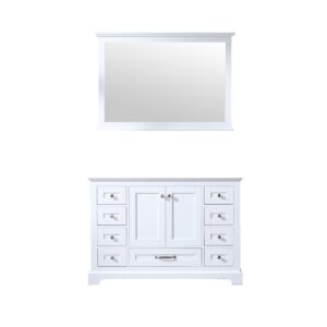 Dukes 48 in. W x 22 in. D White Single Bath Vanity and 46 in. Mirror