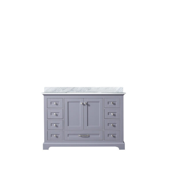 Dukes 48 in. W x 22 in. D Dark Grey Single Bath Vanity and Carrara Marble Top