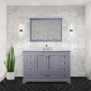 Dukes 48 in. W x 22 in. D Dark Grey Single Bath Vanity and 46 in. Mirror