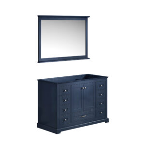 Dukes 48 in. W x 22 in. D Navy Blue Single Bath Vanity and 46 in. Mirror