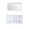 Dukes 60 in. W x 22 in. D White Double Bath Vanity and 58 in. Mirror