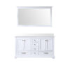 Dukes 60 in. W x 22 in. D White Double Bath Vanity, Cultured Marble Top, and 58 in. Mirror