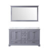 Dukes 60 in. W x 22 in. D Dark Grey Double Bath Vanity, Carrara Marble Top, and 58 in. Mirror