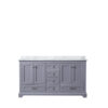 Dukes 60 in. W x 22 in. D Dark Grey Double Bath Vanity and Carrara Marble Top