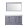 Dukes 60 in. W x 22 in. D Dark Grey Double Bath Vanity, Cultured Marble Top, and 58 in. Mirror