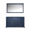 Dukes 60 in. W x 22 in. D Navy Blue Double Bath Vanity and 58 in. Mirror