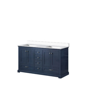 Dukes 60 in. W x 22 in. D Navy Blue Double Bath Vanity and Cultured Marble Top