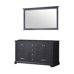 Dukes 60 in. W x 22 in. D Espresso Double Bath Vanity and 58 in. Mirror