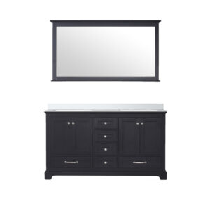 Dukes 60 in. W x 22 in. D Espresso Double Bath Vanity, Cultured Marble Top, and 58 in. Mirror