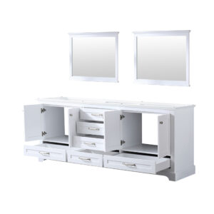 Dukes 80 in. W x 22 in. D White Double Bath Vanity and 30 in. Mirrors