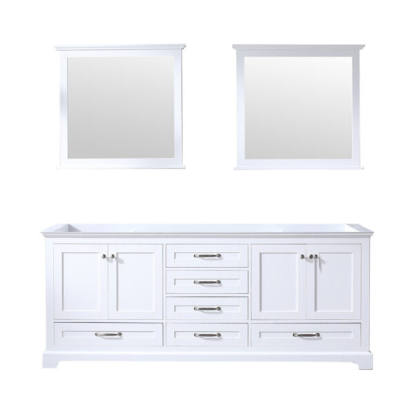 Dukes 80 in. W x 22 in. D White Double Bath Vanity and 30 in. Mirrors