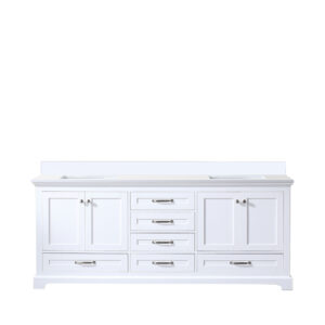 Dukes 80 in. W x 22 in. D White Double Bath Vanity and Cultured Marble Top