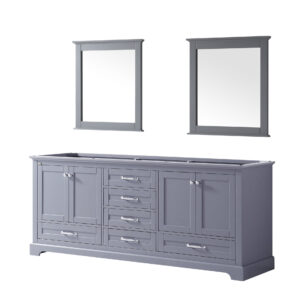 Dukes 80 in. W x 22 in. D Dark Grey Double Bath Vanity and 30 in. Mirrors