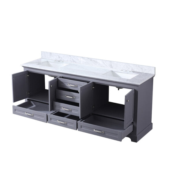 Dukes 80 in. W x 22 in. D Dark Grey Double Bath Vanity and Carrara Marble Top