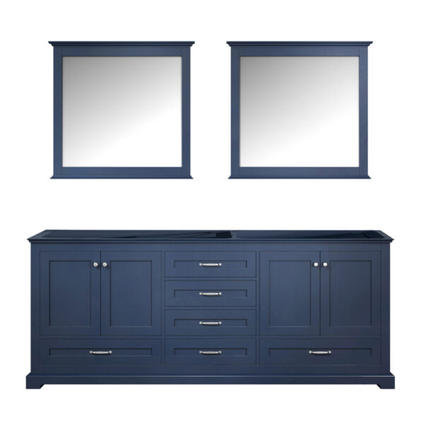 Dukes 80 in. W x 22 in. D Navy Blue Double Bath Vanity and 30 in. Mirrors