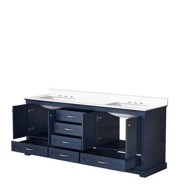 Dukes 80 in. W x 22 in. D Navy Blue Double Bath Vanity and Cultured Marble Top