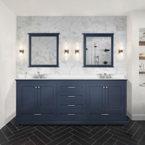 Dukes 80 in. W x 22 in. D Navy Blue Double Bath Vanity and Cultured Marble Top