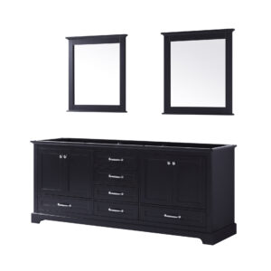 Dukes 80 in. W x 22 in. D Espresso Double Bath Vanity and 30 in. Mirrors