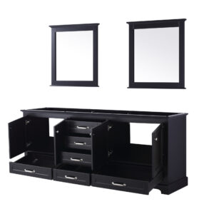 Dukes 80 in. W x 22 in. D Espresso Double Bath Vanity and 30 in. Mirrors