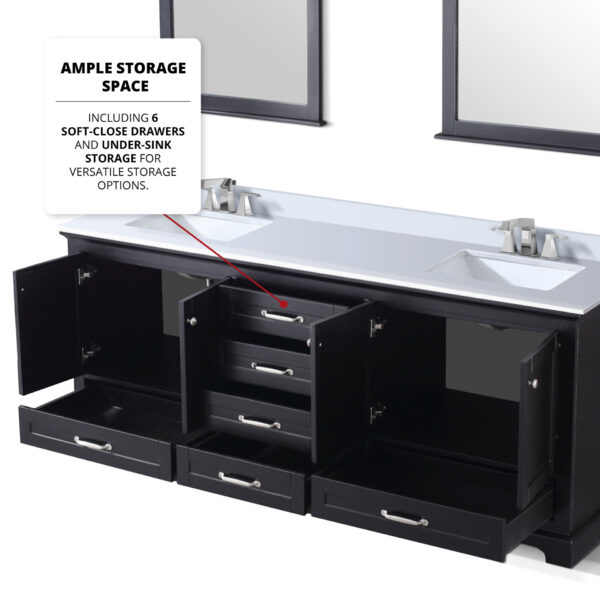 Dukes 80 in. W x 22 in. D Espresso Double Bath Vanity and Cultured Marble Top