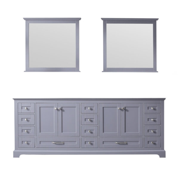 Dukes 84 in. W x 22 in. D Dark Grey Double Bath Vanity and 34 in. Mirrors