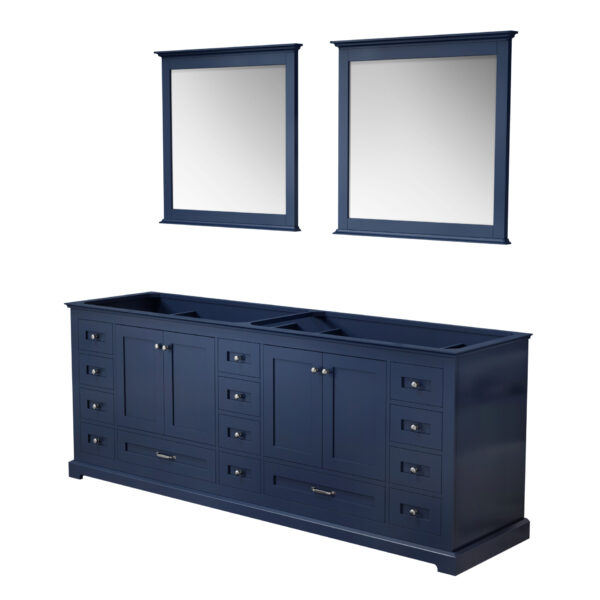 Dukes 84 in. W x 22 in. D Navy Blue Double Bath Vanity and 34 in. Mirrors