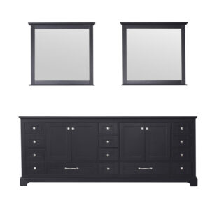 Dukes 84 in. W x 22 in. D Espresso Double Bath Vanity and 34 in. Mirrors