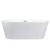 Melina 59 in White Freestanding Acrylic Flatbottom Soaking Bathtub with Chrome Hardware