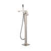 Mare Single Handle Freestanding Floor Mount Tub Faucet Bathtub Filler with Hand Shower in Brushed Nickel