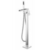 Cascata Single Handle Freestanding Floor Mount Tub Faucet Bathtub Filler with Hand Shower in Chrome