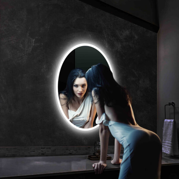 Blossom Oval - 20'' LED Mirror Frosted Side