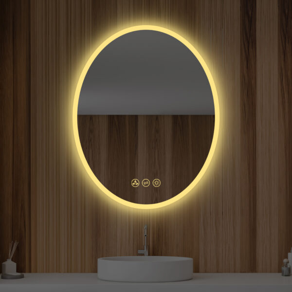 Blossom Oval - 24'' LED Mirror Frosted Side