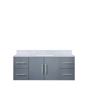 Geneva 48 in. W x 22 in. D Dark Grey Bath Vanity and Carrara Marble Top