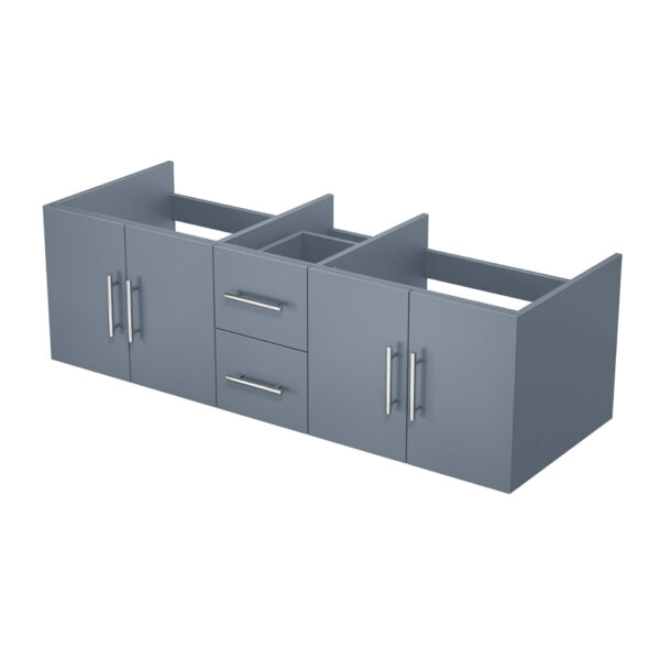 Geneva 60 in. W x 22 in. D Dark Grey Double Bath Vanity