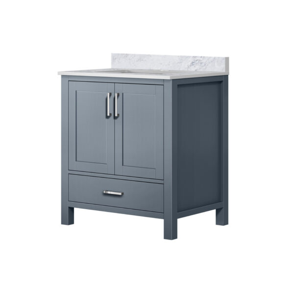 Jacques 30 in. W x 22 in. D Dark Grey Bath Vanity and Carrara Marble Top