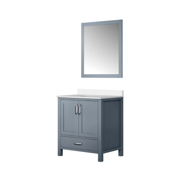 Jacques 30 in. W x 22 in. D Dark Grey Bath Vanity, Cultured Marble Top, and 28 in. Mirror